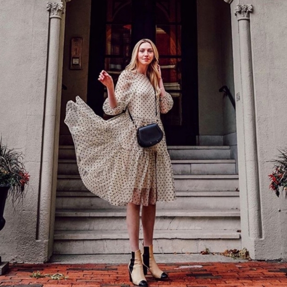 H&M Dresses & Skirts - H&M Sheer Mesh Polka Dot Baby Doll Dress